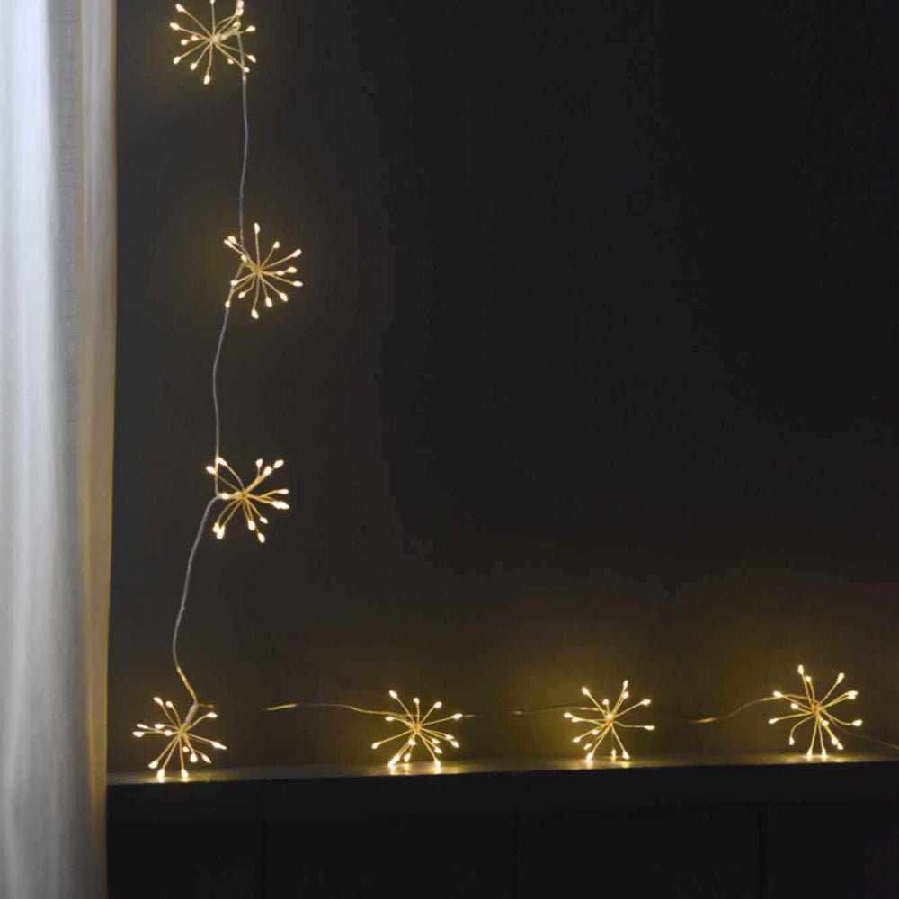 Starburst Garland Lights Silver