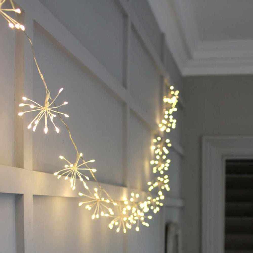 x6 Starburst Garland Lights Silver