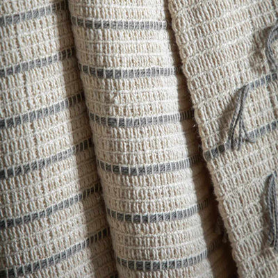 Stripe Throw Natural Grey - NEST & FLOWERS