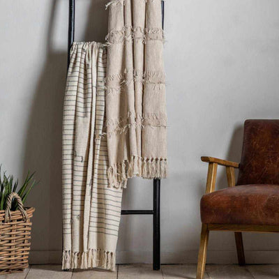 Stripe Throw Natural Grey - NEST & FLOWERS