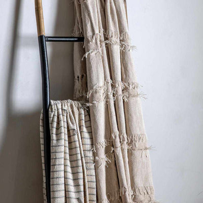 Stripe Throw Natural Grey - NEST & FLOWERS