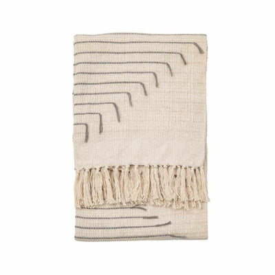 Stripe Throw Natural Grey - NEST & FLOWERS