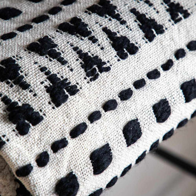 Tufted Woven Throw Black & Cream - NEST & FLOWERS