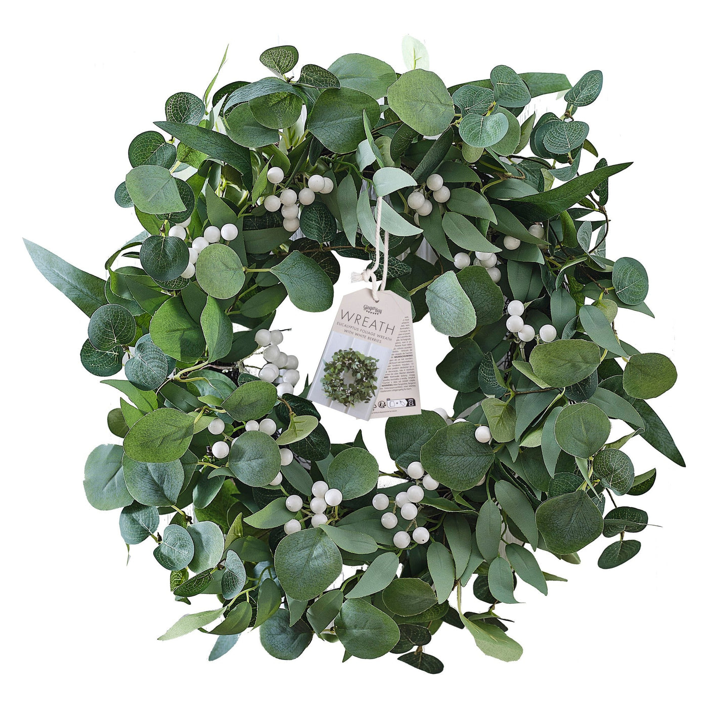 Eucalyptus and White Berries Christmas Wreath