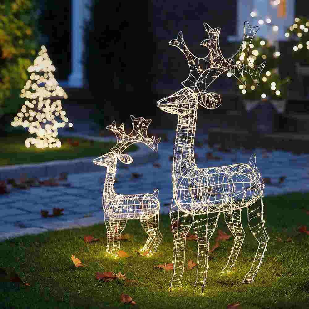 x2 Solar Reindeer Lights - NEST & FLOWERS