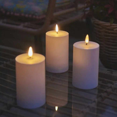 x6 Outdoor Pillar Candles White - NEST & FLOWERS