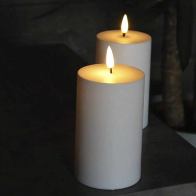 X6 Outdoor Pillar Candles White