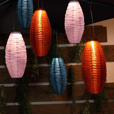 X6 Solar Lantern Mandarin Oval 8"